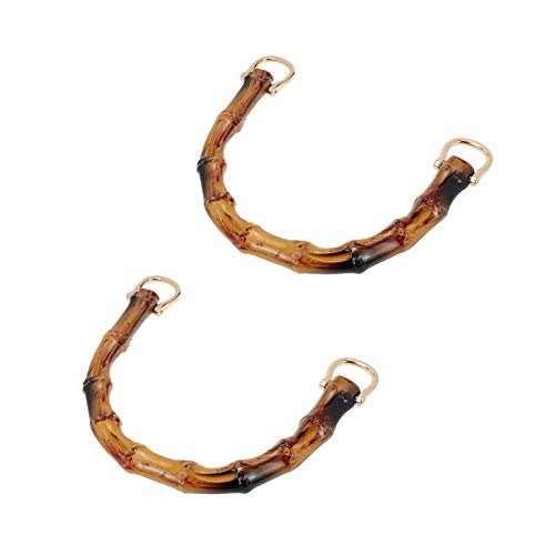 Geesatis Handtaschengriffe aus Kunststoff, U-förmige Handtaschengriffe zur Taschenherstellung, mit goldfarbener Metallschnalle, gebrannte Farbe, 2 Stück von Geesatis