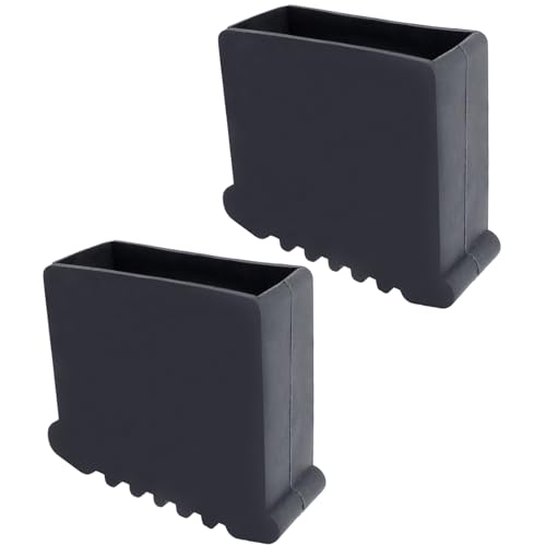 Geesatis Rutschfeste, faltbare Leiterfüße, Gummi-Pads, Leiterfußpolster, rutschfeste Leiterbeinpolster, Stoßstange, 3,1 x 7,3 cm (schwarz), 2 Stück von Geesatis