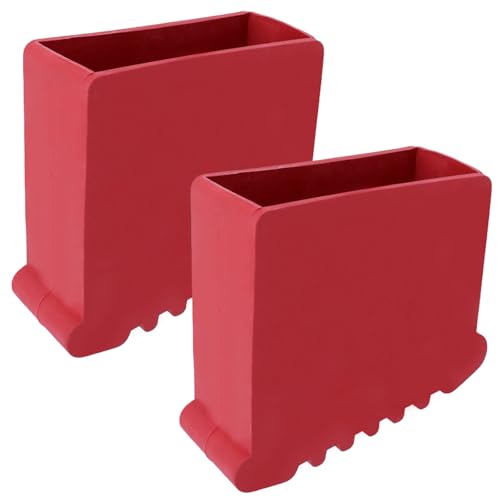 Geesatis Rutschfeste Klappleiterfüße, Gummi-Pads, Leiterfußpolster, rutschfeste Leiterbeinpolster, Stoßstange, 3,1 x 7,3 cm, Rot, 2 Stück von Geesatis