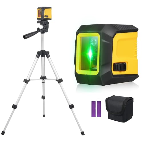 Geevorks Laser-Wasserwaage mit Stativ, Kreuzlinienlaser mit selbstnivellierendem grünem Strahl, horizontal und vertikal einstellbare Helligkeit Geevorks Laser-Wasserwaage mit Stativ, Kreuzlinienlaser mit selbstnivellierendem grünem Strahl, horizontal und vertikal einstellbare Helligkeit von Geevorks