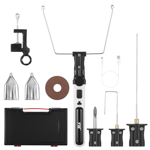 Geevorks Styroporschneider Akku Heißdrahtschneider Elektrischer Styroporschneider 5 Sekunden Schnelle Aufheizung, Max. 550℃ mit LED-Vorleuchte, 2.0 Ah, Kunststoffbox für Profis und Einsteiger von Geevorks