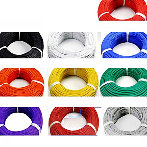 Geeyu ZHaonan-Kupferkabel 1 STÜCKE 5 Meter, 20-AWG, Silikondraht Ultra-Flexibles Testlinie Kabel verzinnter Kupferlampe Weiche Kabel Kabel Ersatzteile (Color : Yellow, Specification : 20 AWG) von Geeyu