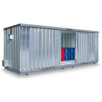 SAFE Tank Gefahrstoffcontainer 1700 ALG, Außenaufstellung, verzinkt, montiert, Maße außen 5380x2170x2300 mm, Einzelflügeltür, mittig in Stirnseite, Lagerfläche 10 m² von SAFE Tank