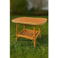 Handmade Willow Wicker Coffee Table - Natural Boho Side Table, Rustic Eco Living Room Accent, Handwoven Furniture Handmade Willow Wicker Coffee Table - Natural Boho Side Table, Rustic Eco Living Room Accent, Handwoven Furniture von Geflora