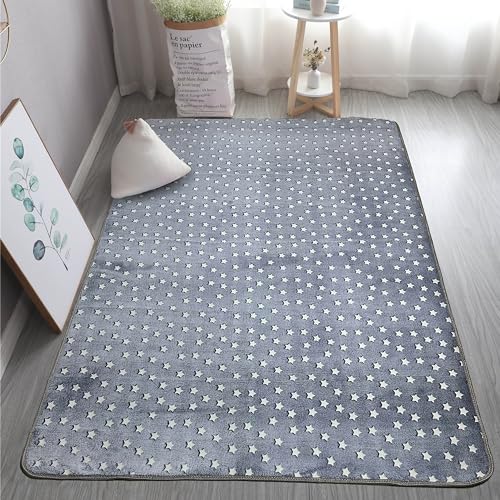 Gefosin Leuchtender Teppich, leuchtet im Dunkeln, für Schlafzimmer, Wohnzimmer, einzigartig, weich, waschbar, moderne Innenteppiche für Kinder, Schlafsaal, Heimdekoration, kleiner grauer Stern, 7,6 x Gefosin Leuchtender Teppich, leuchtet im Dunkeln, für Schlafzimmer, Wohnzimmer, einzigartig, weich, waschbar, moderne Innenteppiche für Kinder, Schlafsaal, Heimdekoration, kleiner grauer Stern, 7,6 x von Gefosin