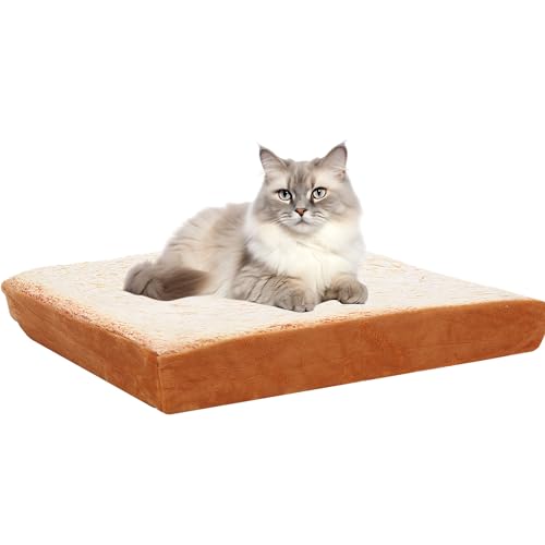 Gefryco Katzenbetten für Indoor-Katzen, Haustiermatten Kissen für Katze und kleine Hunde Kreative Toast Brot Slice Matratze (Schwammkern) von Gefryco
