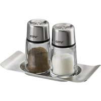 GEFU Salz- / Pfefferstreuer "BRUNCH Set", (Set, 3 tlg.), stilvolles, modernes Design aus hochwertigem Edelstahl und Glas von Gefu