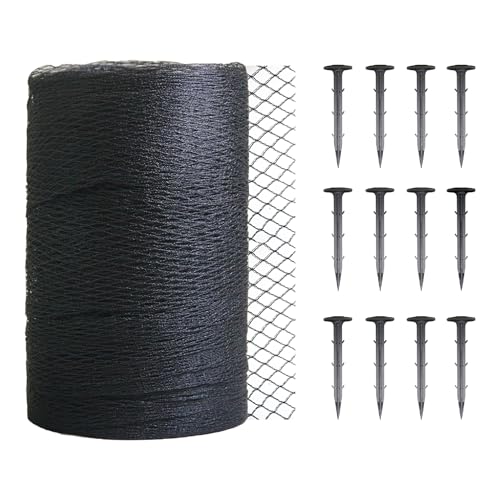 Gegaden Teichnetz Feinmaschig 7.62x7.62m（58m²） Vogelschutznetz - Schwarz Teichnetz mit 12 Bodenankern | Witterungs- & UV-beständig | Laubnetz, Obstbaumnetz, Gartennetz von Gegaden