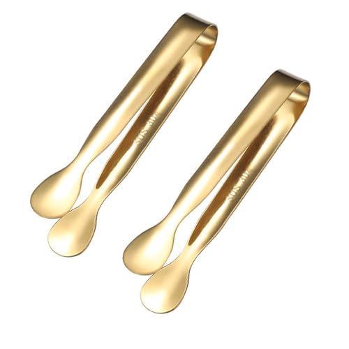 Eiszange Zuckerzange Mini Servierzange Edelstahl Vorspeisen Zange (Gold) von Gegaoicom