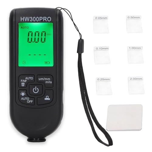 Digital Lackendicke Messgerät Abs tragbar mit automatischer Herunterfahren, nicht zerstörerisches Messwerkzeug für Metall, Stahl, Aluminium, Automobile (0-2000 μm) (Schwarz) von Gegong