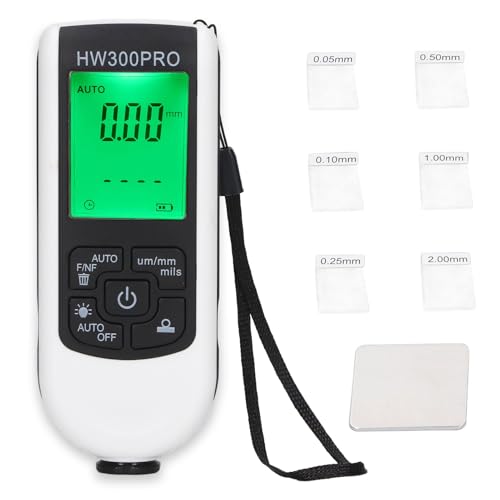 Digital Lackendicke Messgerät Abs tragbar mit automatischer Herunterfahren, nicht zerstörerisches Messwerkzeug für Metall, Stahl, Aluminium, Automobile (0-2000 μm) (Weiß) von Gegong