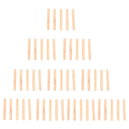 Gegong Hartholz geriffelte Dübel | M6 Holzstifte | 30 mm 40 mm 50 mm | Schrankschubladen Reparaturstangen | 50pcs Craft Supplies (M6*30 (50pcs)) von Gegong