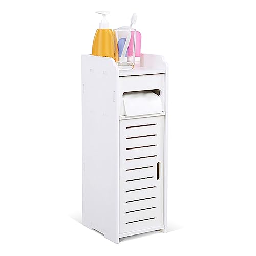 Gegong Weiße PVC Holz Plastik Plastik Badezimmerschrank Toilettenlagerregal Multi -Layer -Organizer Sparer für Badezimmer Verwenden Sie Toilettenlagerungslösung Weißer Badezimmer O von Gegong