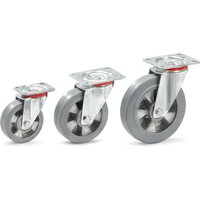 fetra® Lenkrolle, ØxB 125 x 40 mm, Tragkraft 200 kg, Bereifung aus Vollgummi-Elastik von fetra®