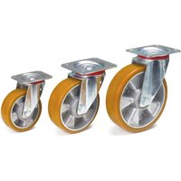 fetra® Lenkrolle, ØxB 160 x 50 mm, Tragkraft 350 kg, Polyurethan-Bereifung von fetra®