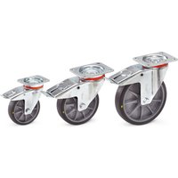 fetra® ESD-Lenkrolle mit Feststeller, TPE, ØxB 160 x 40 mm, Tragkraft 200 kg von fetra®