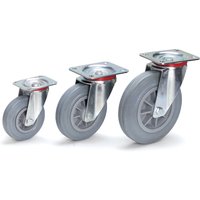 fetra® Lenkrolle, ØxB 160 x 40 mm, Tragkraft 135 kg, Vollgummi-Bereifung von fetra®