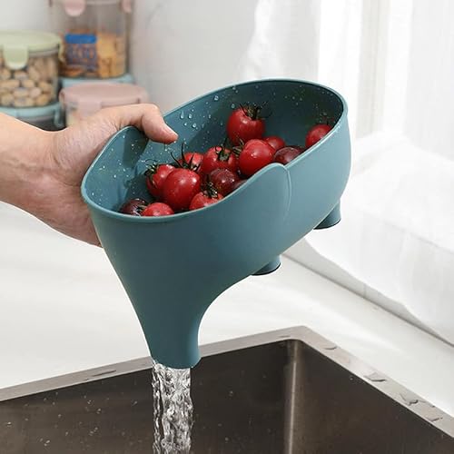 Abflusskorb Spülbecken Sieb Trichter Groß Öffnungsweite Elefantform Abflusskorb Tierabflusskorb Spülenfilter für Küchenspüle Sink Strainer Elephant Küchenspüle Abtropfkorb (Blau) von Gehanico