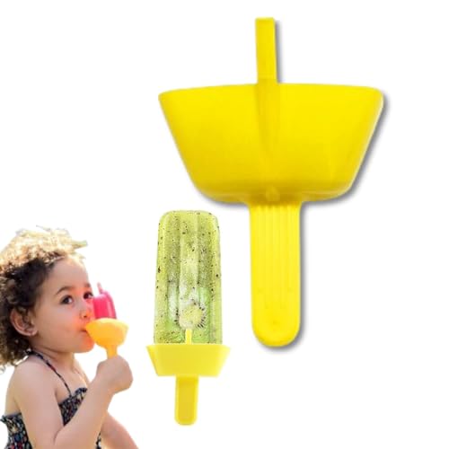 EIS am Stiel Halter Tropffreier EIS am Stiel-Halter Silikon Wiederverwendbar BPA-Frei Eishalterung Kinder Eisstielhalter mit Strohhalm, für Erwachsene, Kinder und Kleinkinder (Gelb*1) von Gehanico