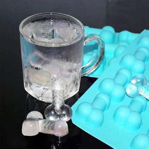 Eiswürfelform Silikonform Penis Silikonform Backform Mini Lustig Eiswürfelform Ice Seifenformen Valentinstag Dekoration Geschenk für Schokolade SüßIgkeiten EiswüRfel (Blau) von Gehanico