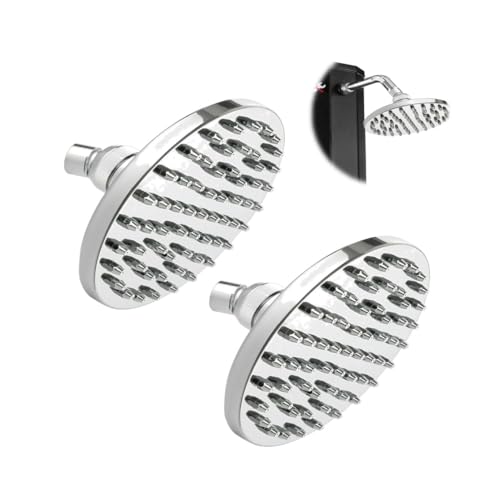 Gehanico Regendusche Duschkopf | Regenbrause Verstellbarer | Kopfbrause Rund Regendusche Duschkopf Rund Regendusche Wassersparend mit Anti Kalk Düsen Duschsystem (2 STK) von Gehanico