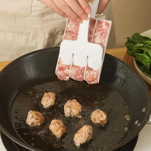 Gehanico Shrimp Slider Form Kitchen Meatball Maker Shrimp Sliding Tool Fleischbällchen Form Bällchen Maker, DIY Meatball Making Creative 3 Meatball Maker Küche (1 Set) von Gehanico