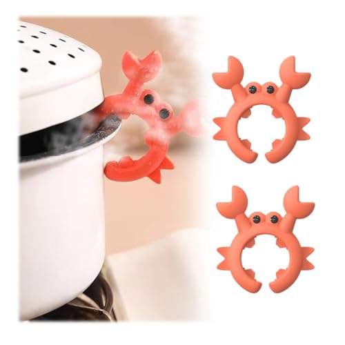 Löffelhalter Pfannenhalter | Spatel-Halterung Clips Löffelablage Kochen Silikon-Löffelhalter hitzebeständig rutschfest Topflöffelhalter niedliches Kochzubehör für Küchenzubehör (2 STK * Rot) von Gehanico