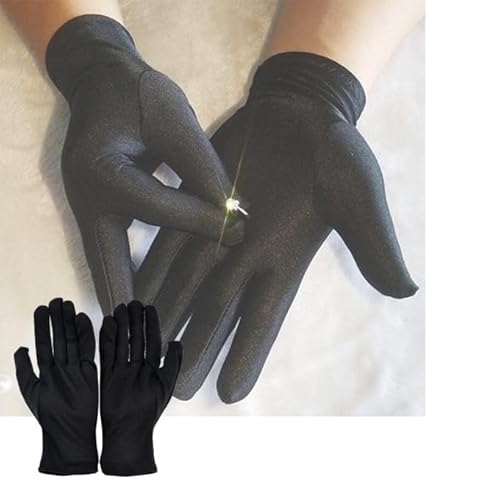 Schwarz Handschuhe Baumwollhandschuhe Fahrhandschuhe mit Weichem Innenfutter Etikette Dünne Stretchhandschuhe für Damen Herren von Ausgehen Komunikation (10 Paar) von Gehanico