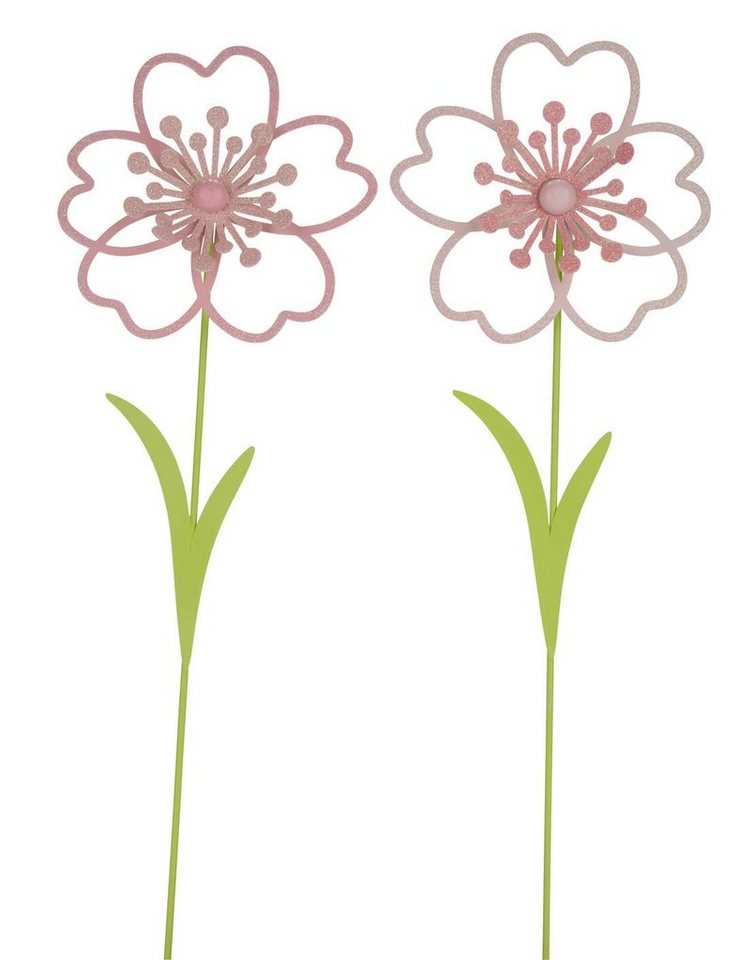 Gehlmann Gartenstecker Metallstecker Blume (Spar-Set, 2er Set) verschiedene Größen von Gehlmann
