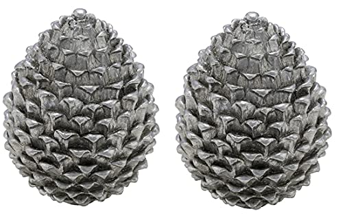 Gehlmann dekorativer Pinien-Zapfen Deko-Zapfen Altsilber in eleganter Shabby Landhaus-Optik (klein ca. 7,5 x 9 cm hoch) von Gehlmann