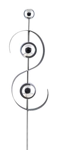 Gehlmann dekorativer moderner Gartenstecker Ornament Edelstahl Silber glänzend mit 3 Edelstahlkugeln von Gehlmann