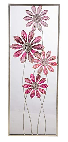 Gehlmann dekoratives Wandobjekt Wanddeko Motiv stilisierte Blüten aus Metall rosa-pink-Champagner von Gehlmann