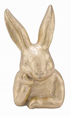 Gehlmann putziger origineller Osterhase als Büste Keramik Champagner-Gold Shabby antikfinish Vintage Optik (groß) von Gehlmann