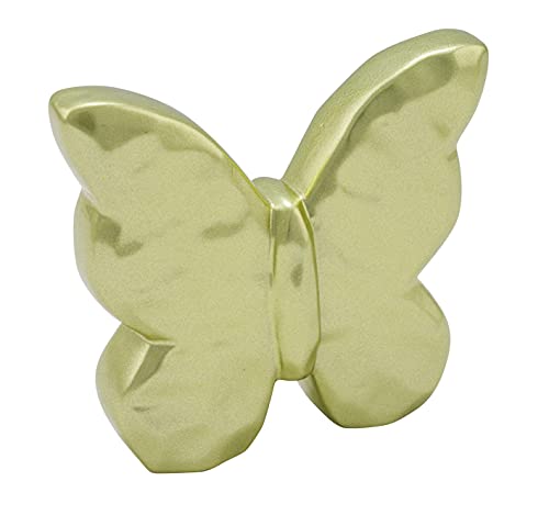 dekorativer Deko-Schmetterling Keramik hellgrün oder blaßflieder metallic verschiedenen Größen (hellgrün metallic, mittel ca. 10 x 3 x 9 cm hoch) von Gehlmann