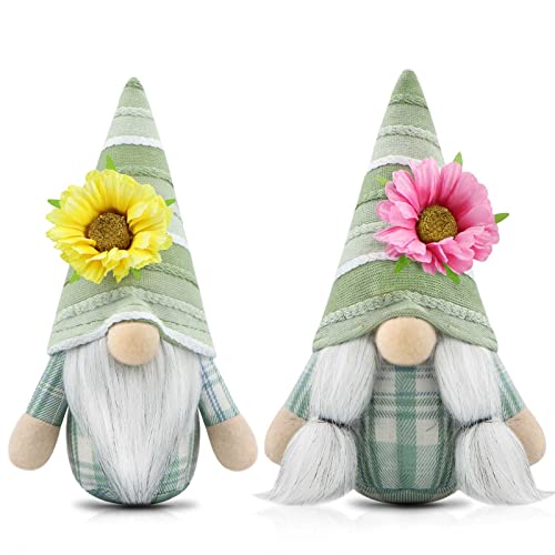 Gehydy 2er Set Sommer Wichtel Blumen Dekoration Frühlingdeko Wichtel Figuren Bauernhaus Decorations Zubehör für Home Küche von Gehydy