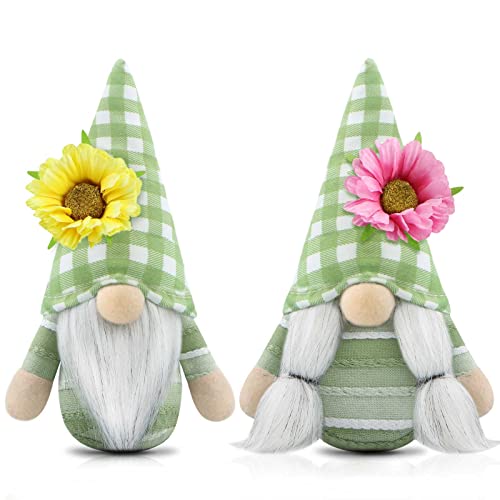 Gehydy 2er Set Sommer Wichtel Blumen Dekoration Frühlingdeko Wichtel Figuren Bauernhaus Decorations Zubehör für Home Küche von Gehydy
