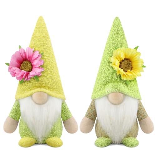 Gehydy Deko Frühling Wichtel Figuren 2er Set Frühlingsdeko Osterwichtel Deko Ostern Zubehör für Home Küche von Gehydy