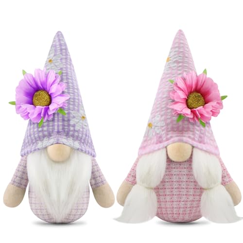 Gehydy Deko Frühling Wichtel Figuren 2er Set Frühlingsdeko Osterwichtel Deko Ostern Zubehör für Home Küche von Gehydy