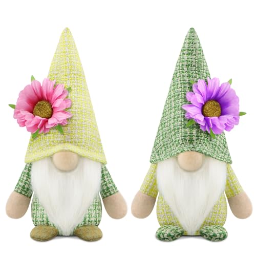 Gehydy Deko Frühling Wichtel Figuren 2er Set Frühlingsdeko Osterwichtel Deko Ostern Zubehör für Home Küche von Gehydy