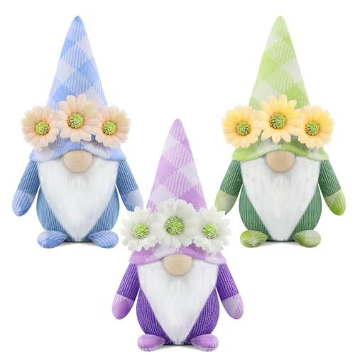 Gehydy Deko Frühling Wichtel Figuren 3er Set Frühlingsdeko Osterwichtel Deko Ostern Zubehör für Home Küche 19cm von Gehydy