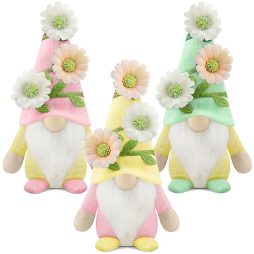 Gehydy Deko Frühling Wichtel Figuren 3er Set Frühlingsdeko Osterwichtel Deko Ostern Zubehör für Home Küche 19cm von Gehydy