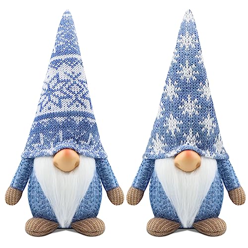 Gehydy Weihnachtswichtel Figuren 2er Set Weihnachtsdeko Wichtel Weihnachten Deko Wichtel Zubehör Dekoration Christmas für Home Küche - Blau von Gehydy