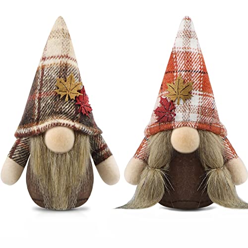 Gehydy Wichtel Herbst Dekoration 2er Set Herbstdeko Wichtel Figuren Autumn Decorations Zubehör für Home Küche von Gehydy