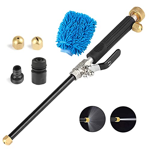 Geichan Hochdruck Hochdruckreiniger mit 2 Jet Nozzle für Druckverstärker Gartenschlauch, 2 in 1 Hochdruckreiniger für Auto Hausgarten,20MPA Hydro Jet Hochdruck-WasserschlauchWasserwäsche von Geichan
