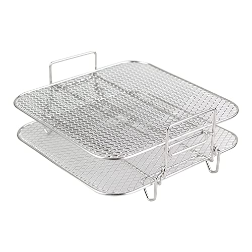 Geieold 2-Lagiger Grillrost für Heißluftfritteuse für 4,2–5,8 QT Luftfritteuse, Küchenofen, Dampfgarer von Geieold