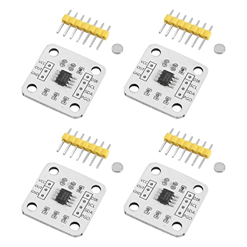 Geieold 4 Stück AS5600 Magnetischer Encoder Sensormodul Messbereich 'Magnetischer Induktionswinkel 12 Bit Hohe Präzision von Geieold