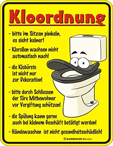 Fun-Schilder ' Klo-Ordnung !!! ' von Geile-Fun-T-Shirts