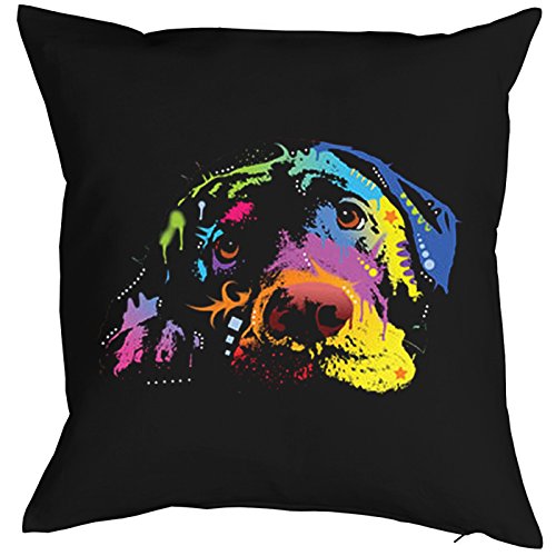 Geile-Fun-T-Shirts Color Zierkissen Neon Labrador Sofakissen Hund Geschenk Kissen 40 x 40 cm geil Bedruckt von Geile-Fun-T-Shirts