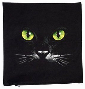Geile-Fun-T-Shirts geil bedrucktes Zierkissen Katzen Kissen (ohne Füllung) - Schwarze Katze - 40x40cm von Geile-Fun-T-Shirts