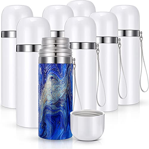 8 Stück Sublimationsbecher, 340 ml Vakuum-Edelstahlbecher mit Deckel, leere weiße Vakuumbecher Wasserflasche, Sublimationsprodukte DIY Becher Kaffeebecher für Büro Outdoor von Geiserailie